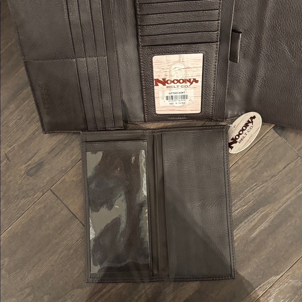 Nocona Embossed Leather Cross Birdie Style Wristlet Southwest Print tri-fold - Picture 9 of 16